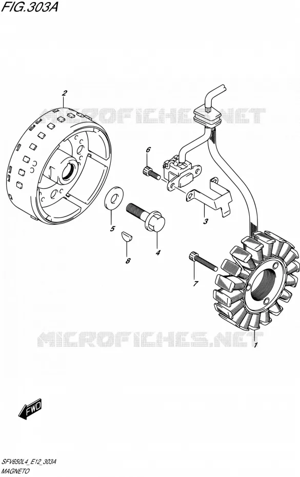 ALLUMAGE ROTOR - STATOR Suzuki MOTO 650 GLADIUS 2014  SFV650 L4 (E12)