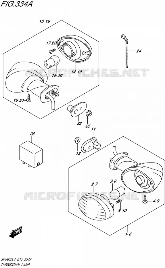 CLIGNOTANTS Suzuki MOTO 650 GLADIUS 2014  SFV650 L4 (E12)