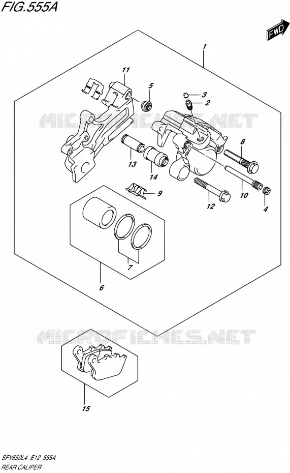 ETRIER DE FREIN ARRIERE Suzuki MOTO 650 GLADIUS 2014  SFV650 L4 (E12)