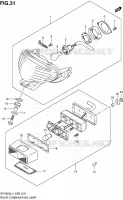 ENSEMBLE FEU ARRIERE (WITHOUT REFLECTOR) pour Suzuki GLADIUS 650 2014