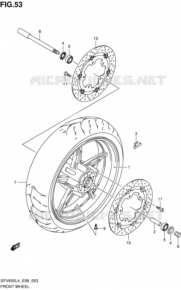 ROUE AVANT Suzuki MOTO 650 GLADIUS 2014  SFV650 L4 (E99)