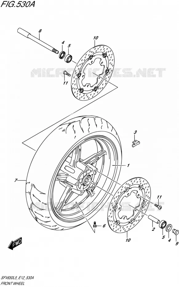 ROUE AVANT Suzuki MOTO 650 GLADIUS 2015  SFV650 L5 (E12)