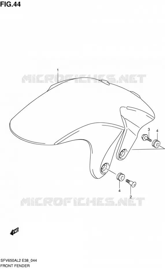 GARDE BOUE AVANT Suzuki MOTO 650 GLADIUS 2012  SFV650A L2 (E38)