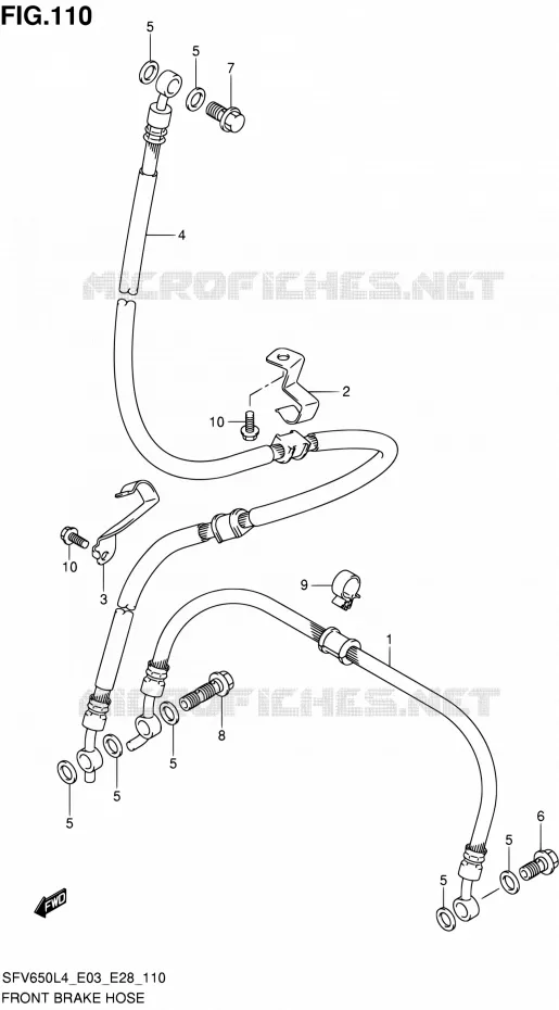 DURITE DE FREIN AVANT (SFV650L4 E28) Suzuki MOTO 650 GLADIUS 2014  SFV650A L4 (E03,E28,E33)