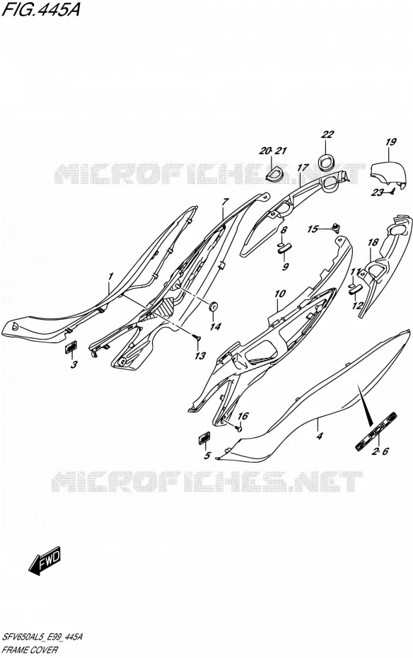 CARENAGES ARRIERE Suzuki MOTO 650 GLADIUS 2015  SFV650A L5 (E99)