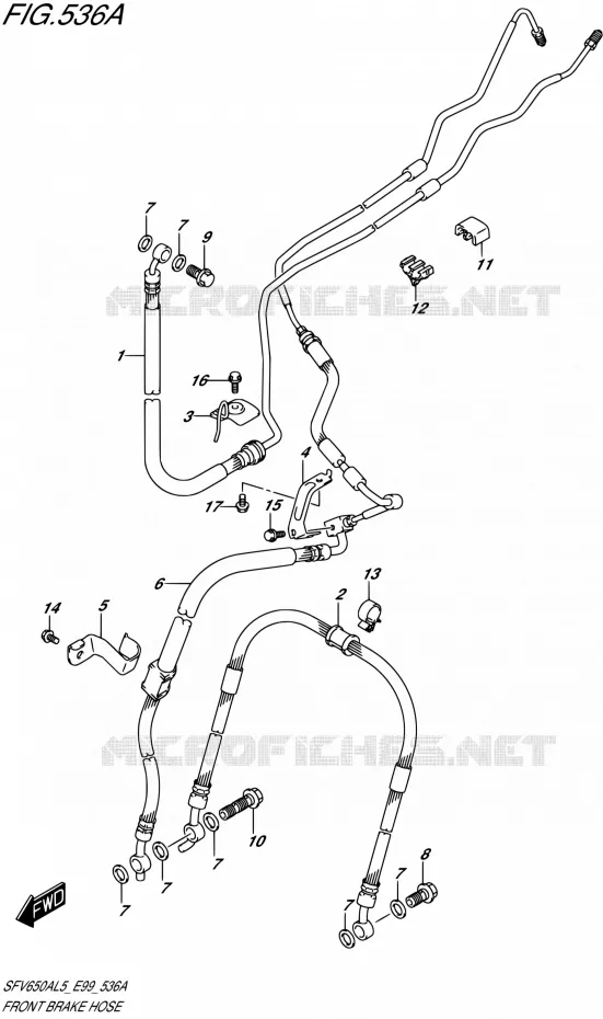 DURITE DE FREIN AVANT Suzuki MOTO 650 GLADIUS 2015  SFV650A L5 (E99)