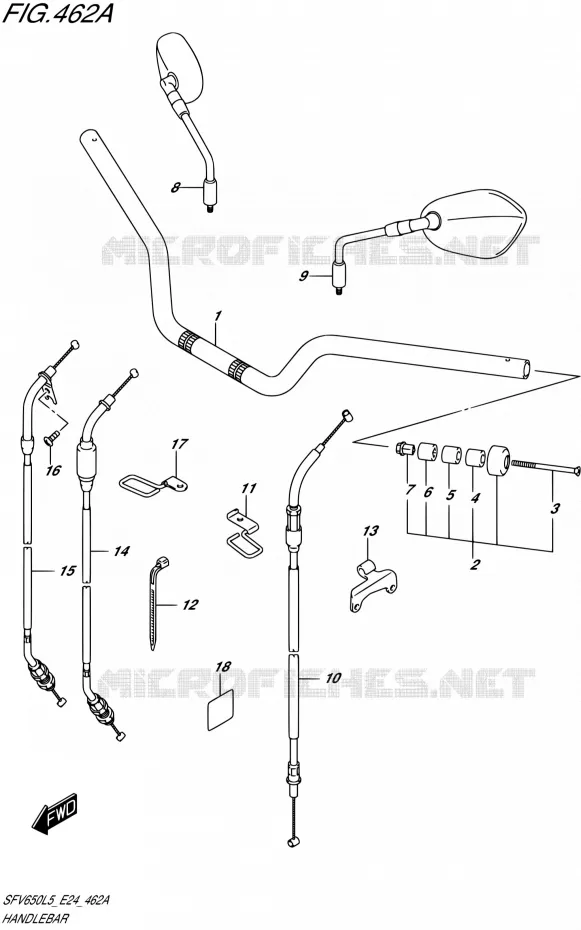 GUIDON Suzuki MOTO 650 GLADIUS 2015  SFV650U L5 (E24)