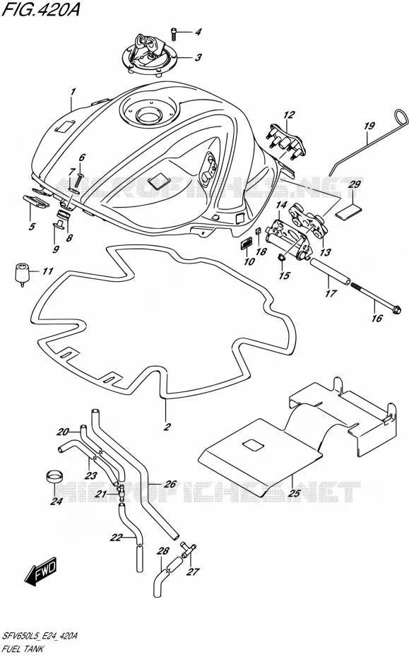 RESERVOIR D'ESSENCE Suzuki MOTO 650 GLADIUS 2015  SFV650U L5 (E24)