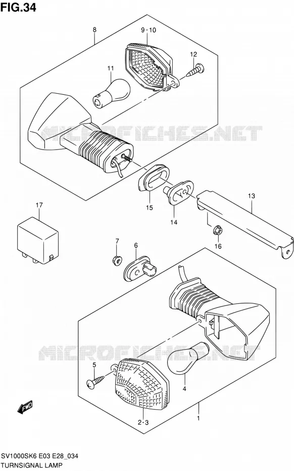 CLIGNOTANTS (SV1000) Suzuki MOTO 1000 SV-S 2007  SV1000S K7 (E33)