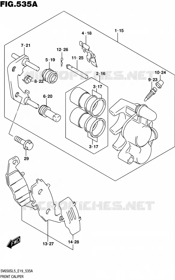 ETRIER DE FREIN AVANT Suzuki MOTO 650 SV-S 2015  SV650S L5 (E19)