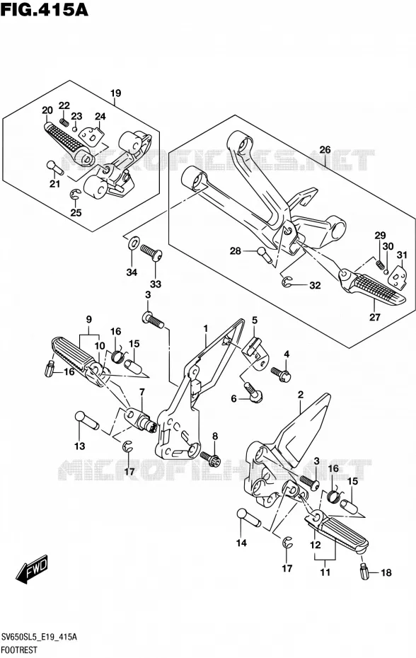 REPOSE PIED Suzuki MOTO 650 SV-S 2015  SV650S L5 (E19)