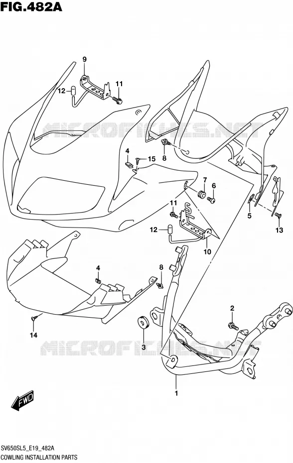 SUPPORTS / FIXATIONS CARENAGES Suzuki MOTO 650 SV-S 2015  SV650S L5 (E19)