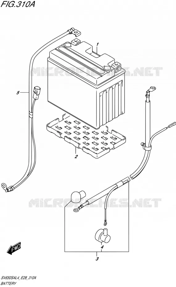 BATTERIE Suzuki MOTO 650 SV-S 2014  SV650SA L4 (E03,E28,E33)
