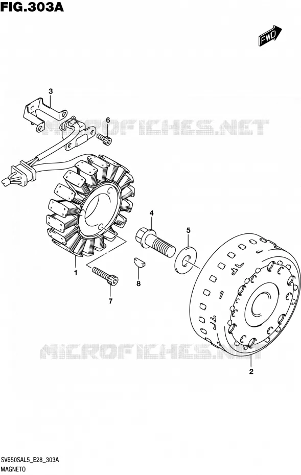 ALLUMAGE ROTOR - STATOR Suzuki MOTO 650 SV-S 2015  SV650SA L5 (E03,E28,E33)
