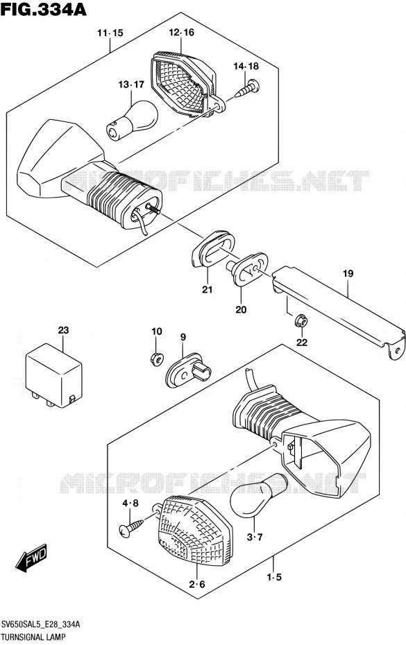 CLIGNOTANTS Suzuki MOTO 650 SV-S 2015  SV650SA L5 (E03,E28,E33)