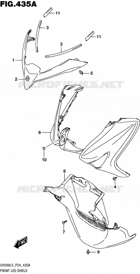 CARENAGES AVANT Suzuki SCOOTER 200 BURGMAN 2015  UH200 L5 (P24)