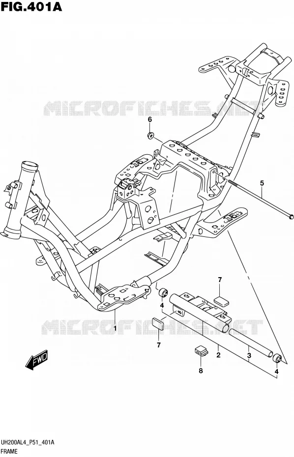 CADRE Suzuki SCOOTER 200 BURGMAN 2014  UH200A L4 (P51)