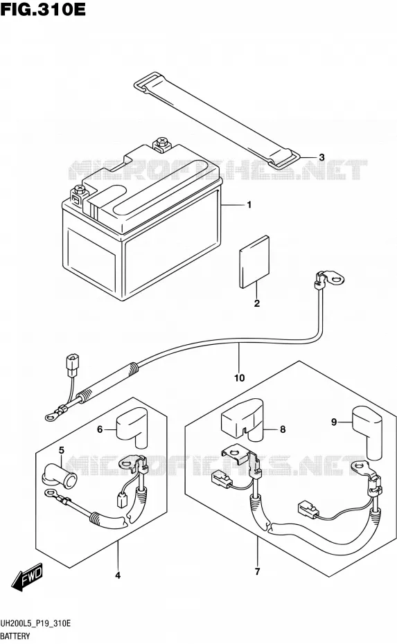BATTERIE (UH200AL5 P04) Suzuki SCOOTER 200 BURGMAN 2015  UH200A L5 (P19)