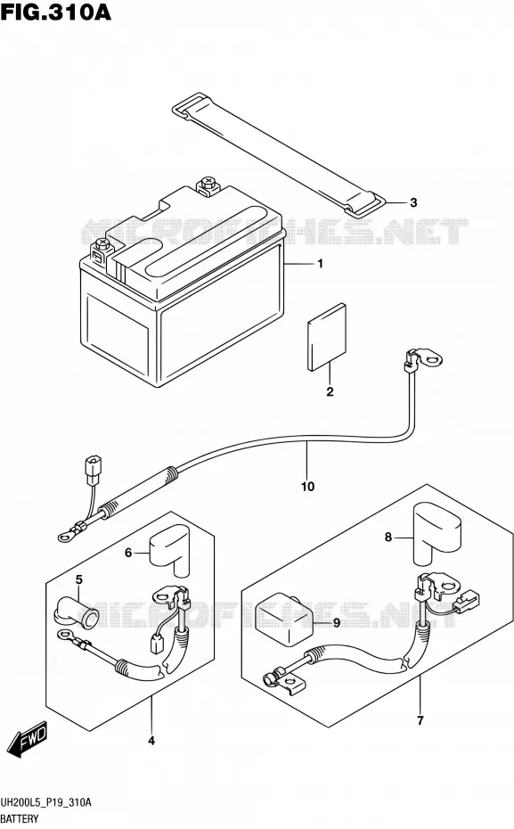 BATTERIE (UH200L5 P04) Suzuki SCOOTER 200 BURGMAN 2015  UH200A L5 (P19)