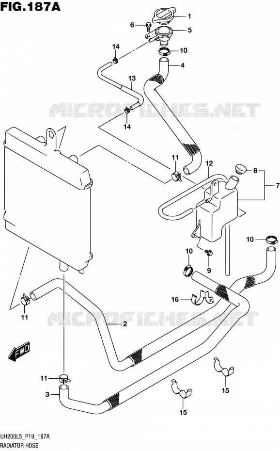 DURITE DE RADIATEUR Suzuki SCOOTER 200 BURGMAN 2015  UH200A L5 (P19)