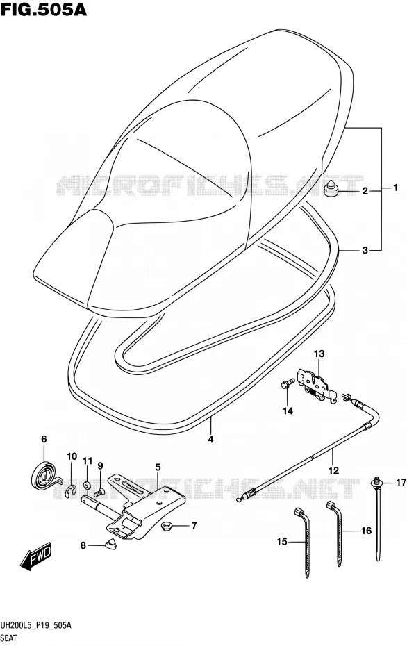 SELLE Suzuki SCOOTER 200 BURGMAN 2015  UH200A L5 (P19)
