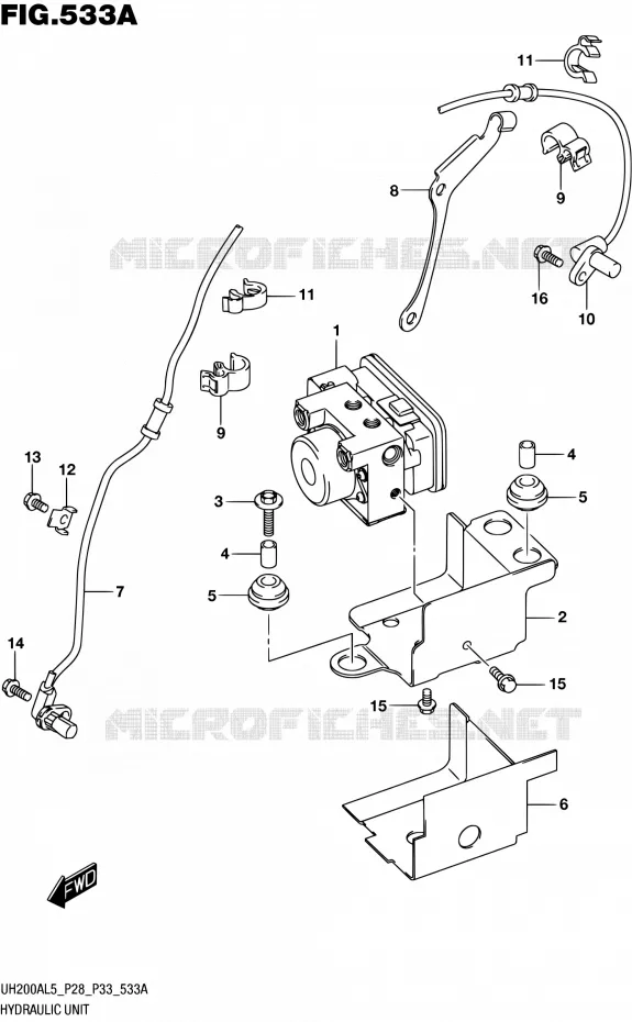 SYSTÈME ABS (UH200AL5 P28) Suzuki SCOOTER 200 BURGMAN 2015  UH200A L5 (P28,P33)