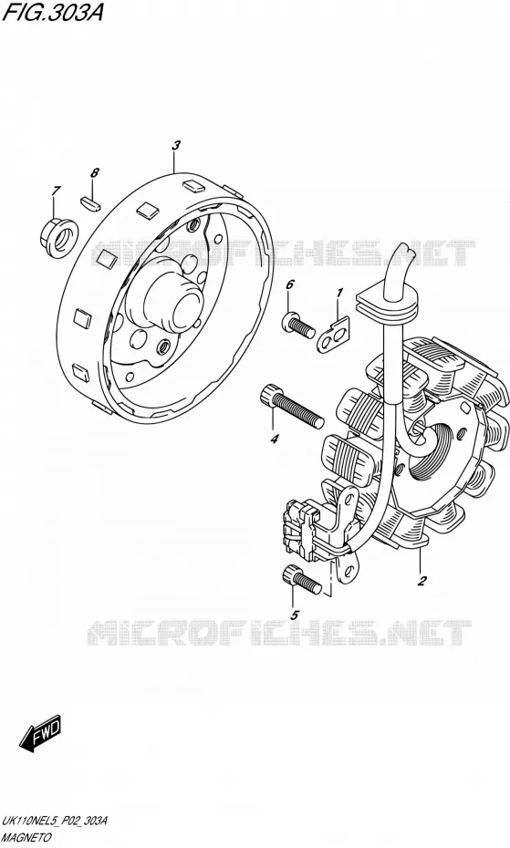 ALLUMAGE ROTOR - STATOR Suzuki SCOOTER 110 ADDRESS 2015  UK110NE L5 (P02)