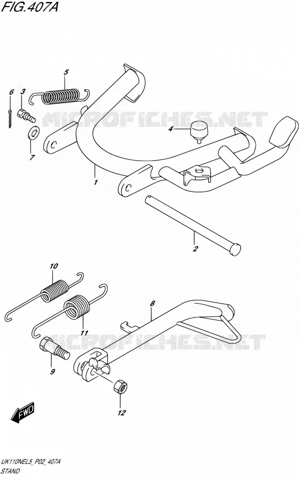 BEQUILLE Suzuki SCOOTER 110 ADDRESS 2015  UK110NE L5 (P19)