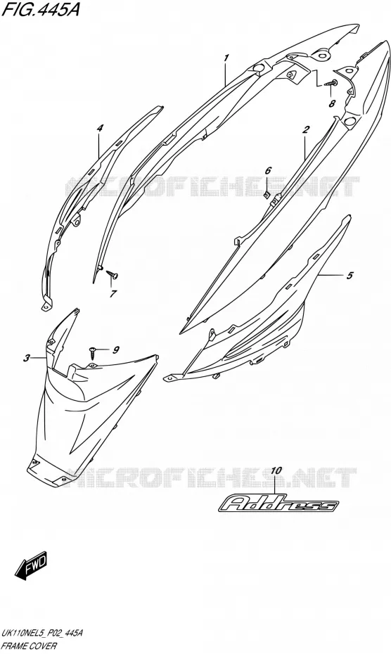 CARENAGES ARRIERE Suzuki SCOOTER 110 ADDRESS 2015  UK110NE L5 (P19)