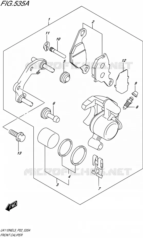 ETRIER DE FREIN AVANT Suzuki SCOOTER 110 ADDRESS 2015  UK110NE L5 (P19)