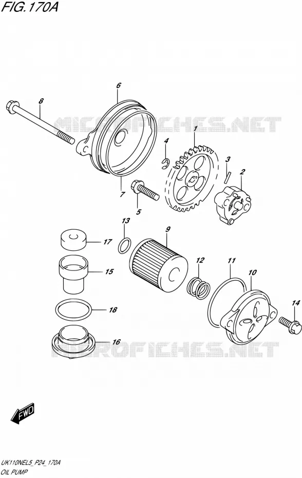 POMPE A HUILE Suzuki SCOOTER 110 ADDRESS 2015  UK110NE L5 (P24)