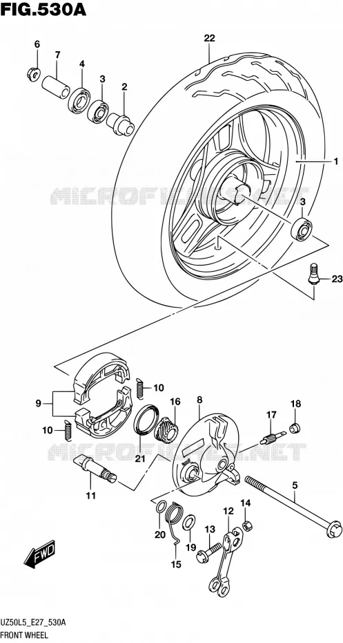 ROUE AVANT Suzuki SCOOTER 50 UZ 2015  UZ50 L5 (E27)