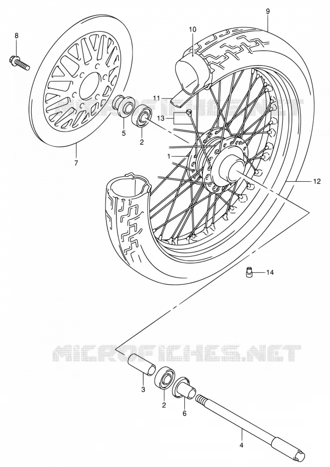 ROUE AVANT (MODELE Y/K1) Suzuki MOTO 125 INTRUDER 2000  VL125U Y
