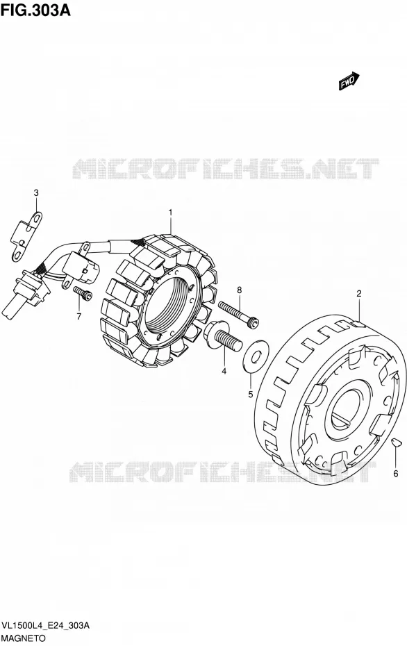 ALLUMAGE ROTOR - STATOR Suzuki MOTO 1500 INTRUDER 2014  VL1500 L4/VL1500B L4 (E24)