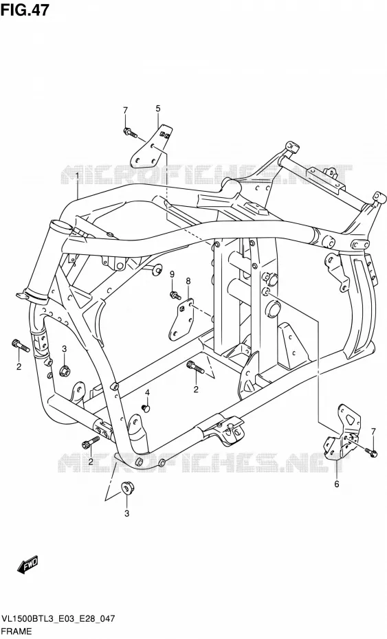 CADRE Suzuki MOTO 1500 BOULEVARD 2013  VL1500BT L3 (E03,E28,E33)