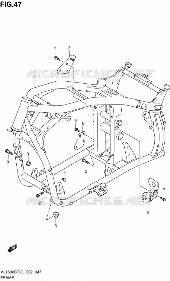 CADRE Suzuki MOTO 1500 INTRUDER 2013  VL1500BT L3 (E24)