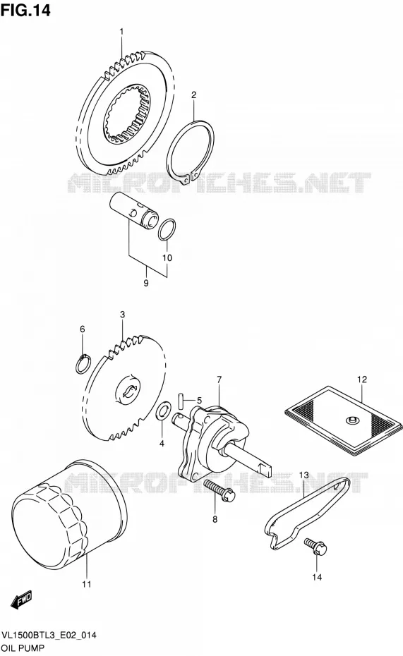POMPE A HUILE Suzuki MOTO 1500 INTRUDER 2013  VL1500BT L3 (E24)