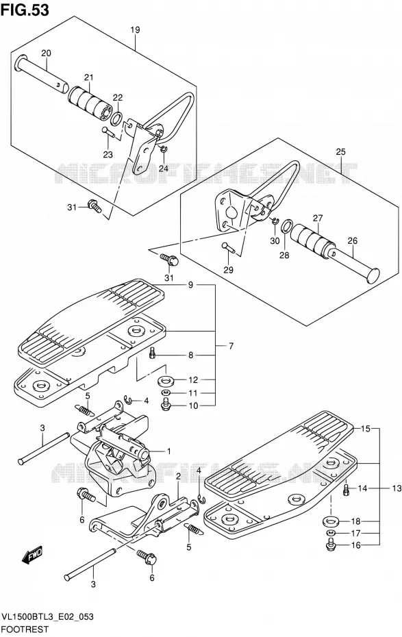REPOSE PIED (VL1500BTL3 E24) Suzuki MOTO 1500 INTRUDER 2013  VL1500BT L3 (E24)