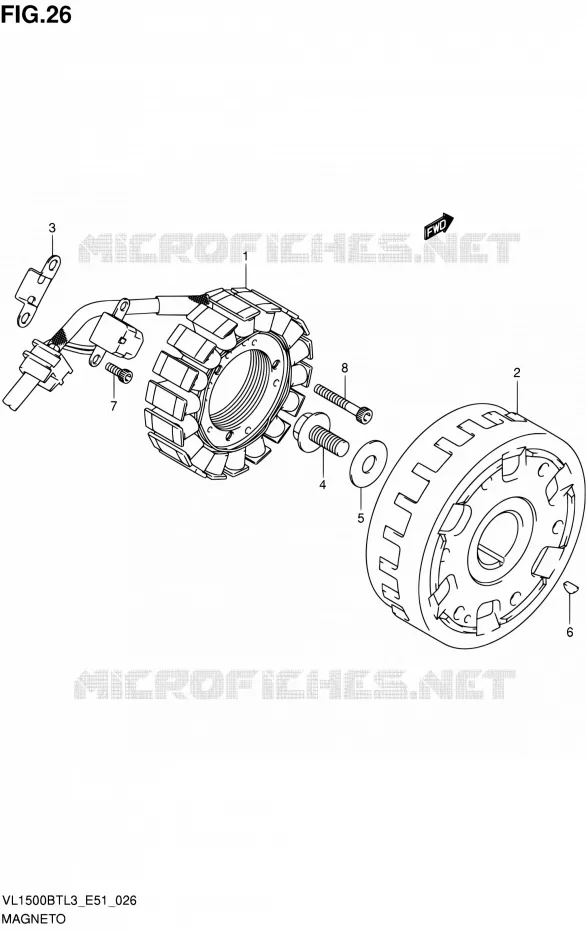 ALLUMAGE ROTOR - STATOR Suzuki MOTO 1500 INTRUDER 2013  VL1500BT L3 (E51)