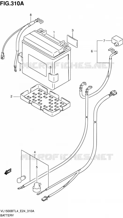 BATTERIE Suzuki MOTO 1500 INTRUDER 2014  VL1500BT L4 (E24)