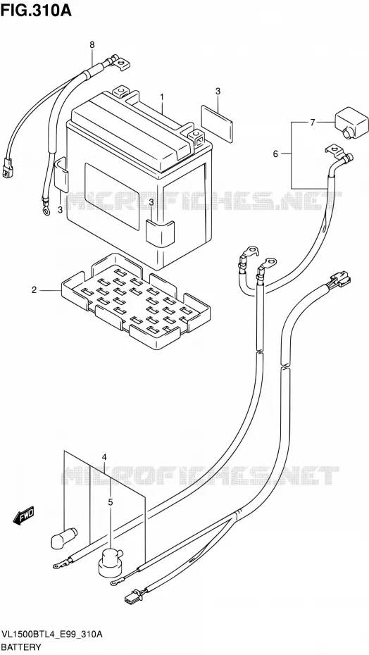 BATTERIE Suzuki MOTO 1500 INTRUDER 2014  VL1500BT L4 (E99)