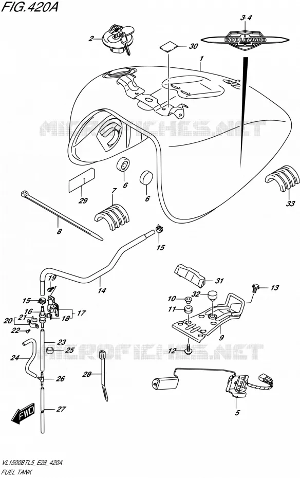 RESERVOIR D'ESSENCE Suzuki MOTO 1500 BOULEVARD 2015  VL1500BT L5 (E28)