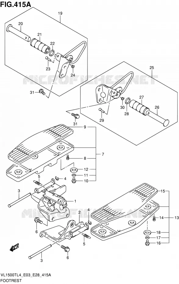 REPOSE PIED Suzuki MOTO 1500 BOULEVARD 2014  VL1500T L4 (E03,E28,E33)