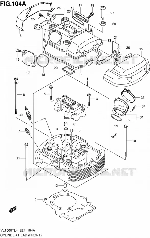 CULASSE (AVT) Suzuki MOTO 1500 BOULEVARD 2014  VL1500T L4 (E24)