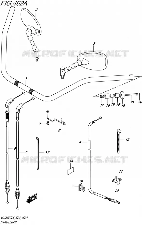 GUIDON Suzuki MOTO 1500 BOULEVARD 2015  VL1500T L5 (E19)