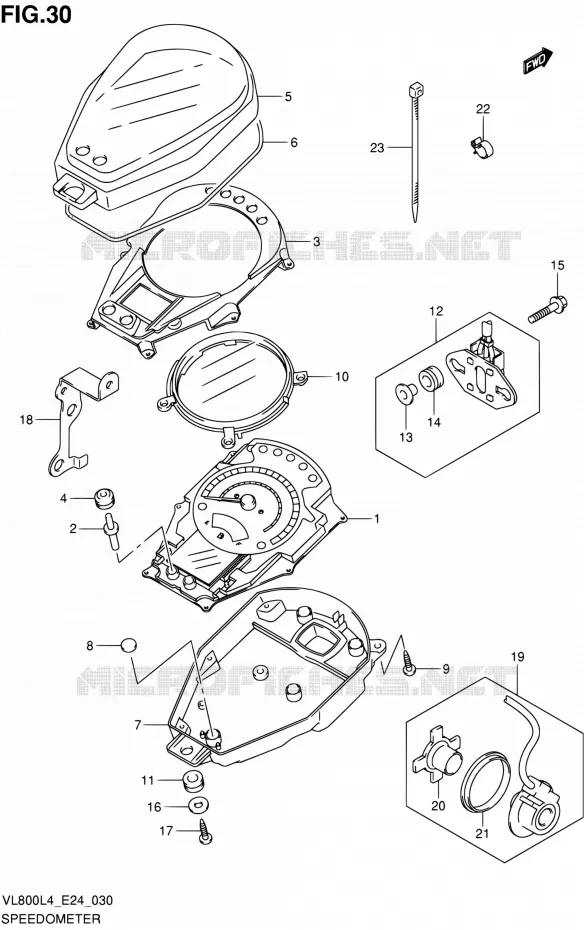 COMPTEUR (VL800CL4 E24) Suzuki MOTO 800 INTRUDER 2014  VL800 L4/VL800T L4