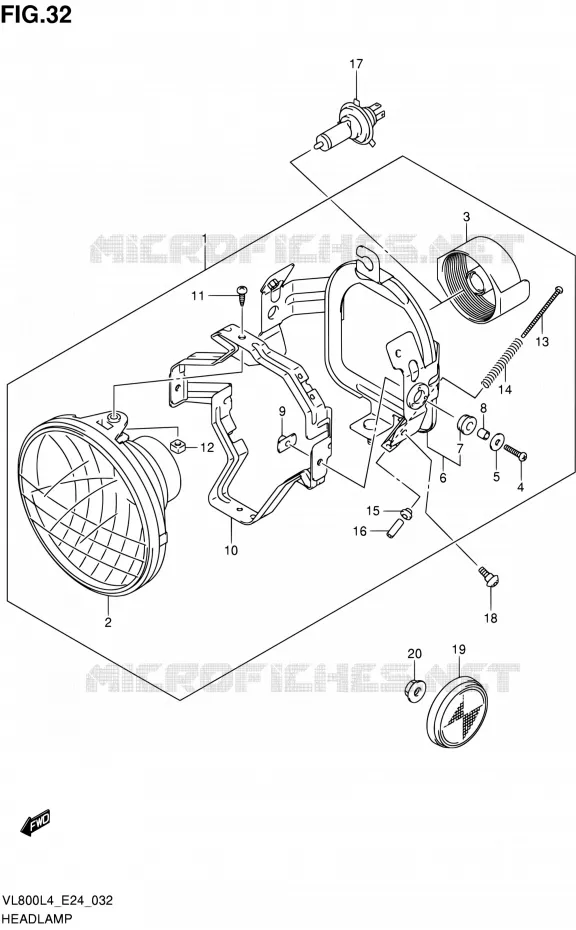 PHARE Suzuki MOTO 800 INTRUDER 2014  VL800 L4/VL800T L4