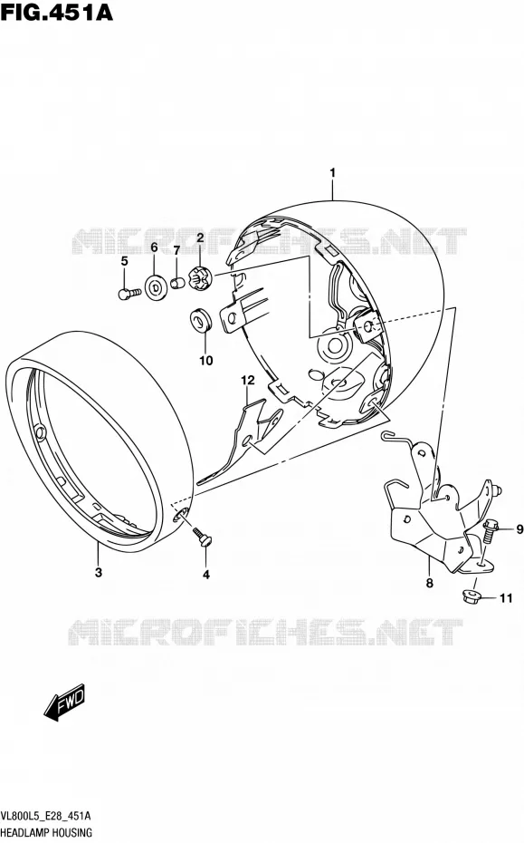 BOL DE PHARE Suzuki MOTO 800 BOULEVARD 2015  VL800 L5 (E28)