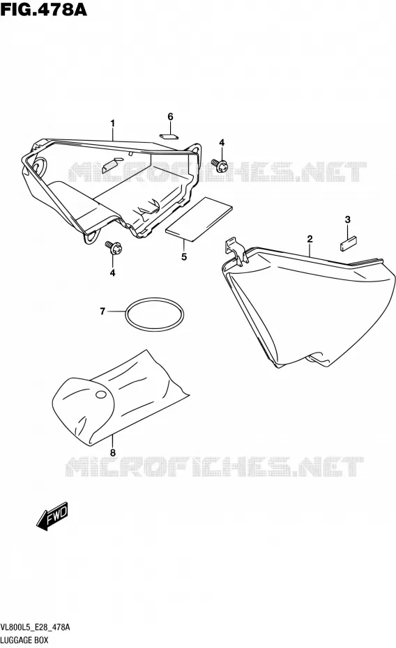 COFFRE Suzuki MOTO 800 BOULEVARD 2015  VL800 L5 (E28)