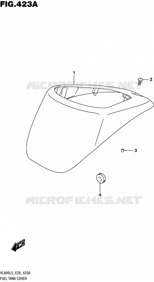 RESERVOIR D'ESSENCE - COUVERCLES Suzuki MOTO 800 BOULEVARD 2015  VL800 L5 (E28)